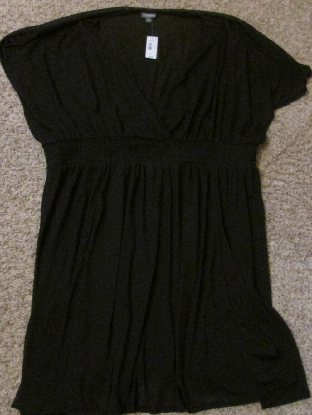 NWT Torrid Plus 4 Black Mesh Smock Waist Swimsuit Cover Up Beach Dress Chiffon
